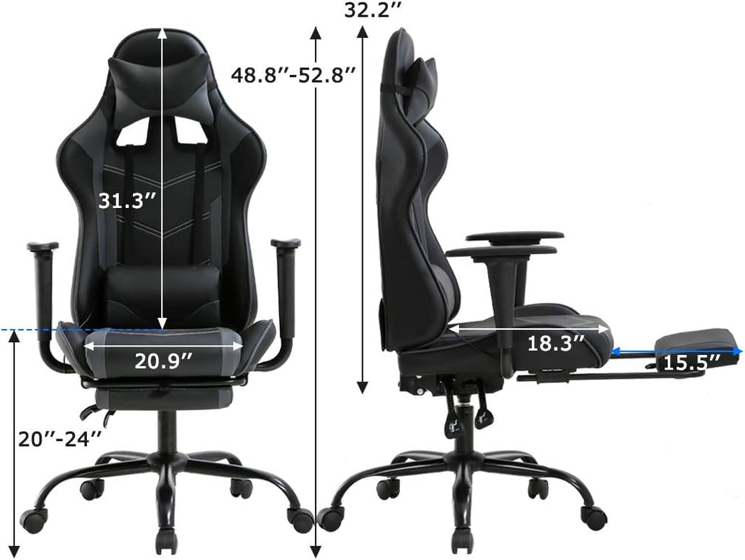 Ergonomic Gaming Chair – High-Back Comfort with Adjustable Lumbar & Recline Support