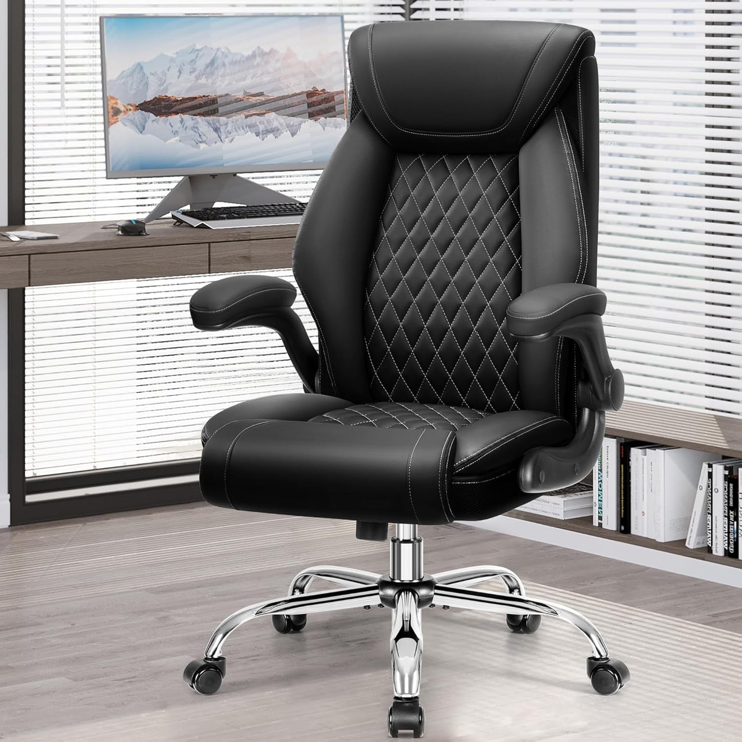 Big & Tall Ergonomic High-Back Office Chair – PU Leather with Recline