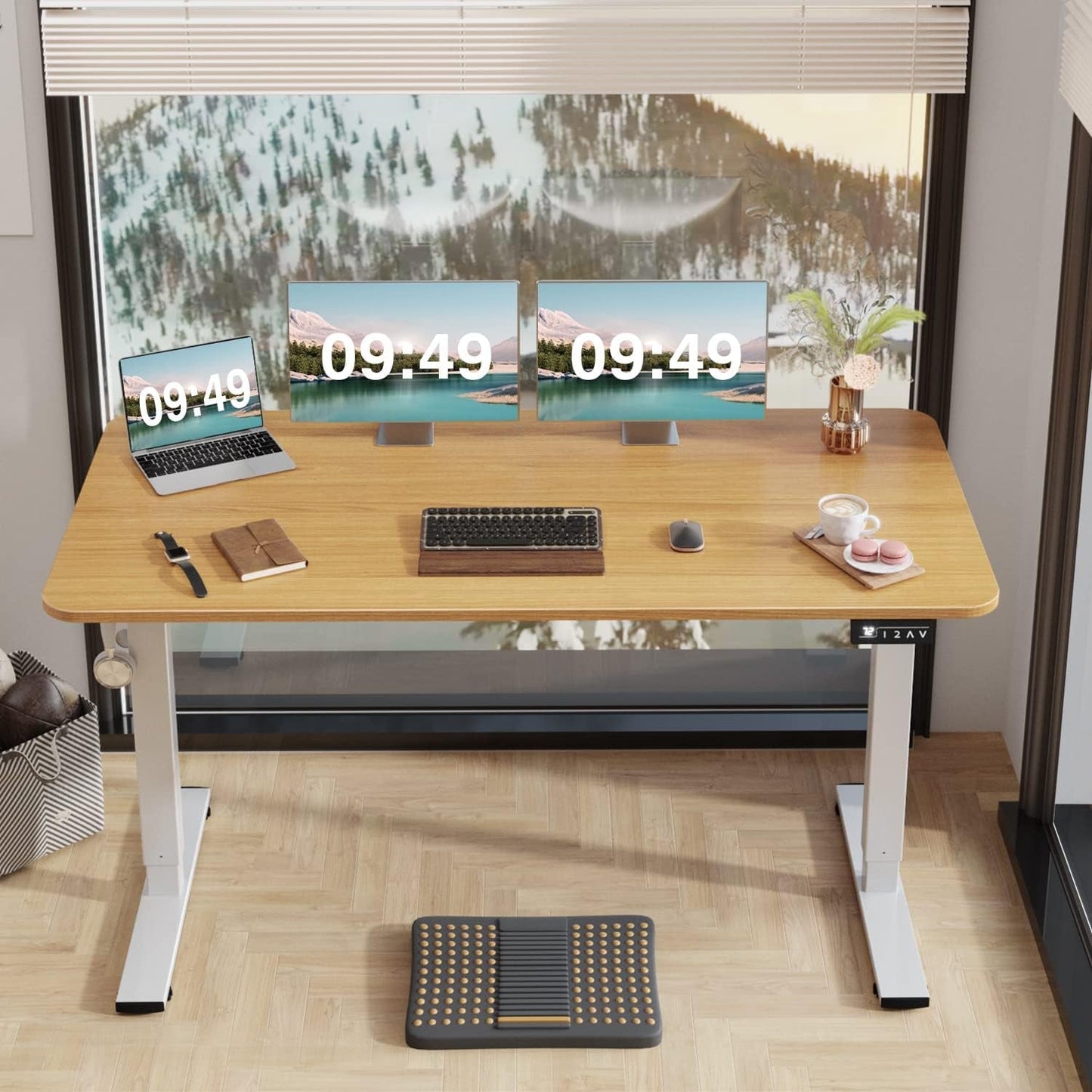 55” x 24” Electric Standing Desk | Height Adjustable with Dual Motor, Q&A Support, Anti-Collision