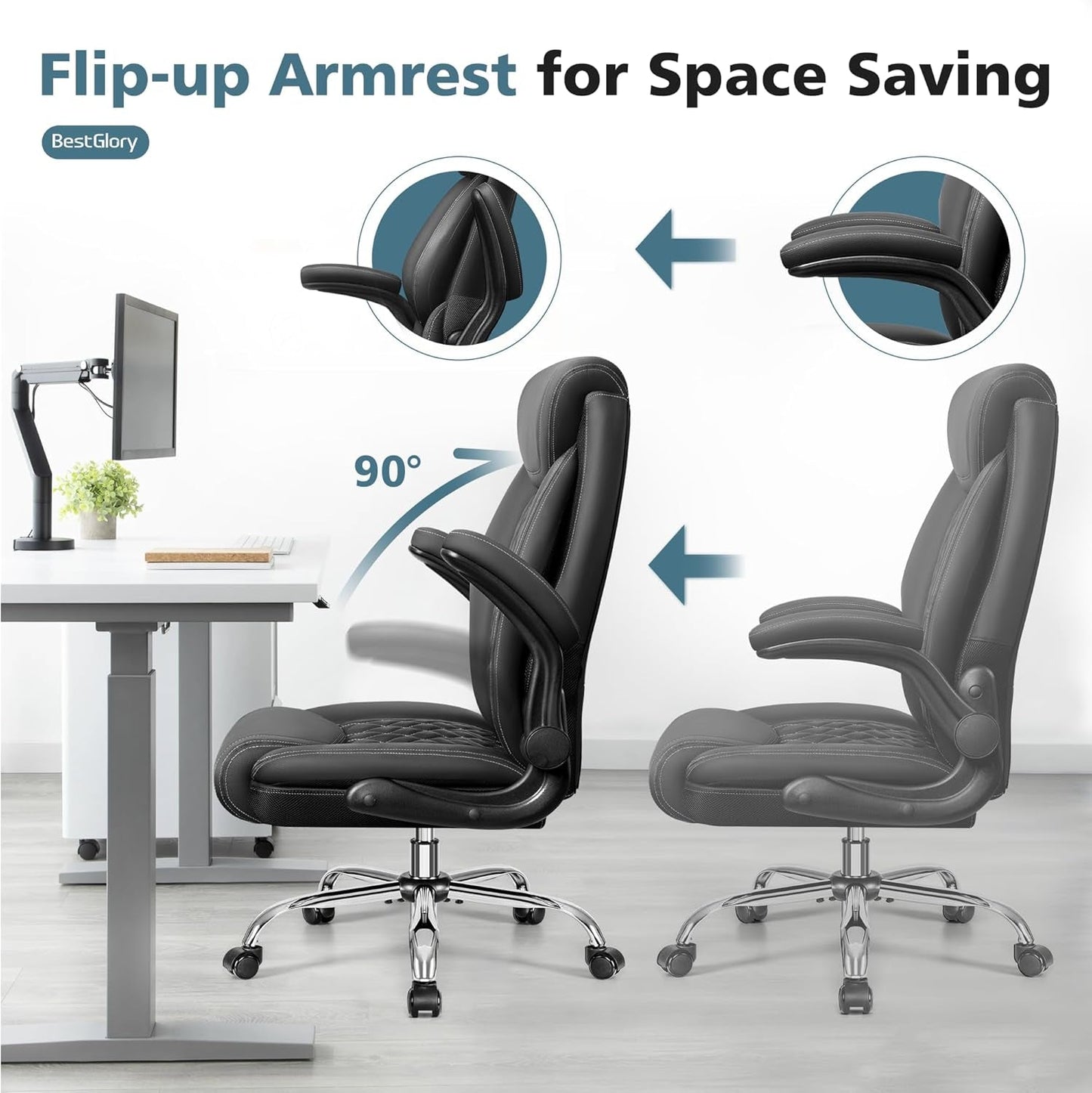 Big & Tall Ergonomic High-Back Office Chair – PU Leather with Recline
