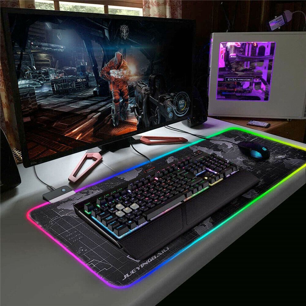Dragon RGB Gaming Mouse Pad – World Map Edition