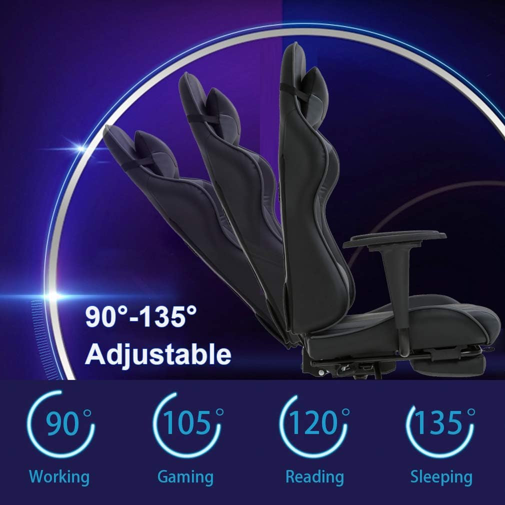 Ergonomic Gaming Chair – High-Back Comfort with Adjustable Lumbar & Recline Support