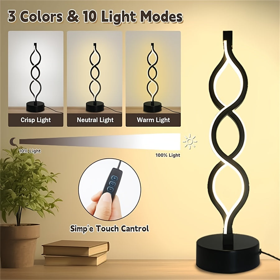 Spiral LED Desk Lamp – USB-Powered Accent Light for Mood & Ambience