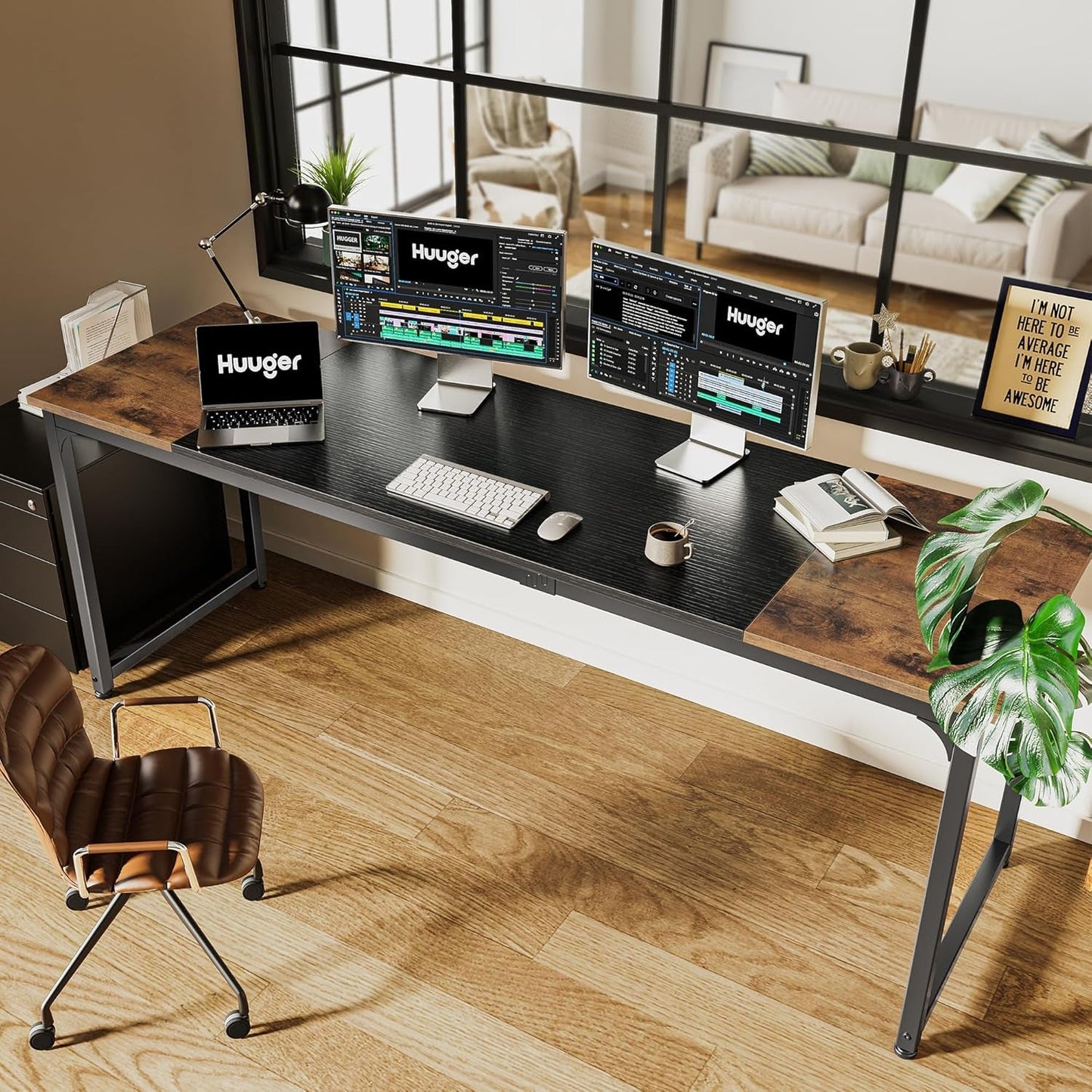 80-Inch Modern Industrial Office & Gaming Desk