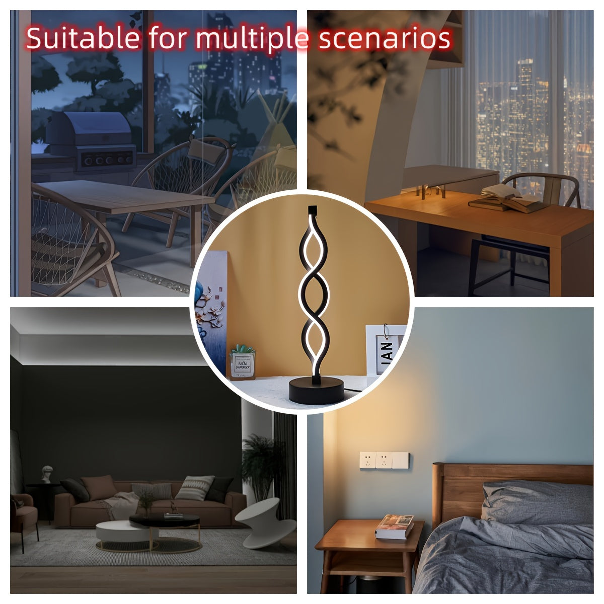 Spiral LED Desk Lamp – USB-Powered Accent Light for Mood & Ambience