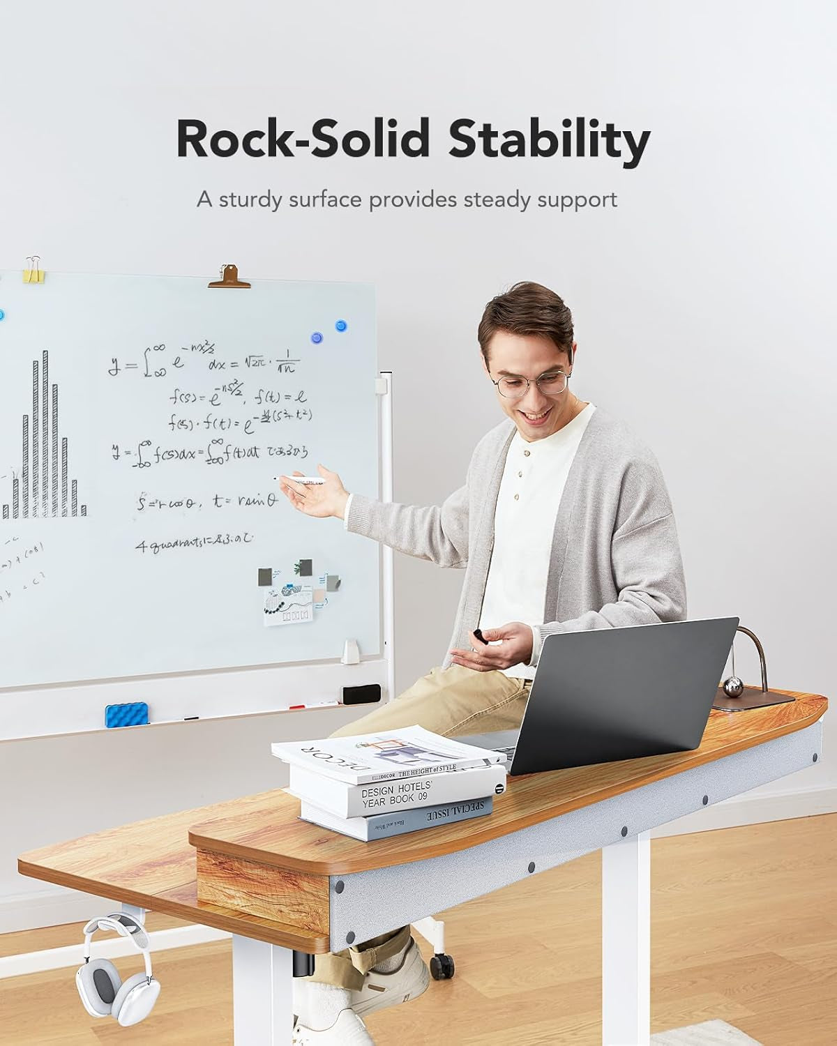 48″ X 24″ Electric Standing Desk with 2 Drawers, C-Clamp Mount