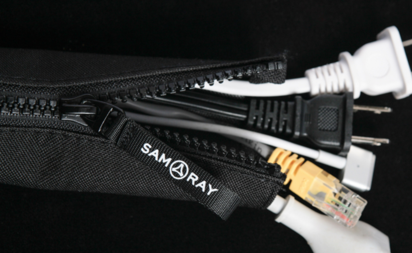 Zippered Cable Sleeve Organizer – Flexible Wrap for Clean Desk & Tech Setups (47in)