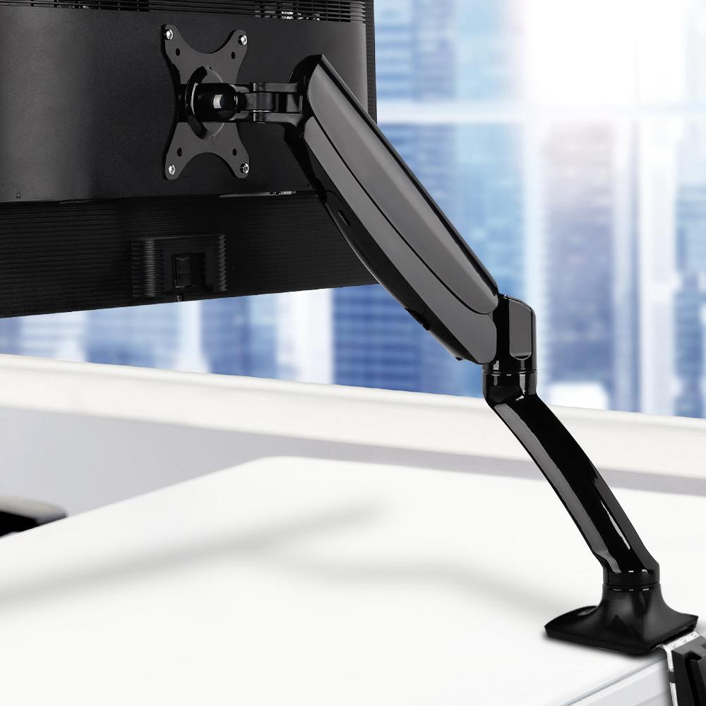 Artiss Gas Spring Monitor Arm – Sleek, Adjustable Mount for Single Screens (10”–27”)