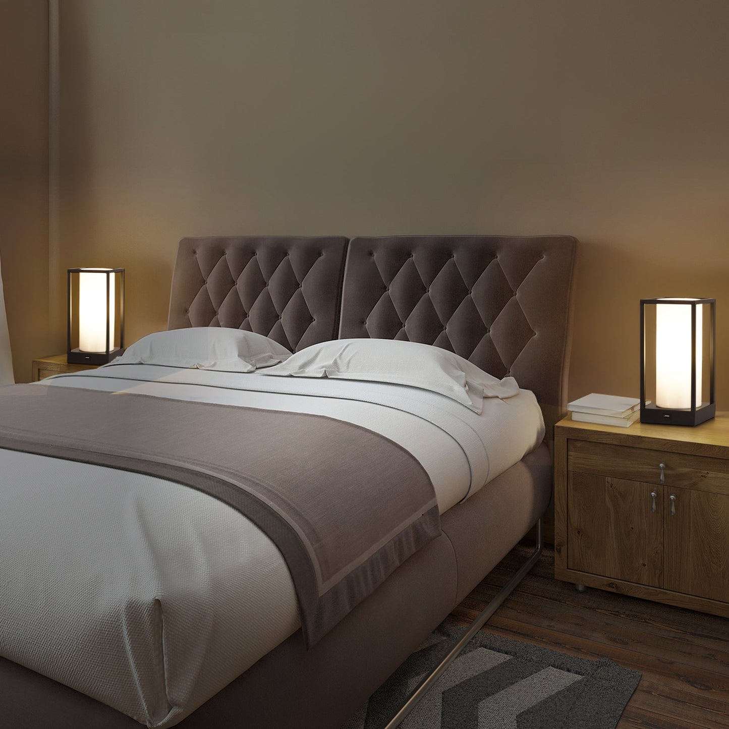 Hokkaido Table Lamp with USB Charger – Glass RGB Accent Light for Desk or Nightstand