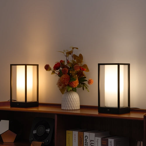 Hokkaido Table Lamp with USB Charger – Glass RGB Accent Light for Desk or Nightstand