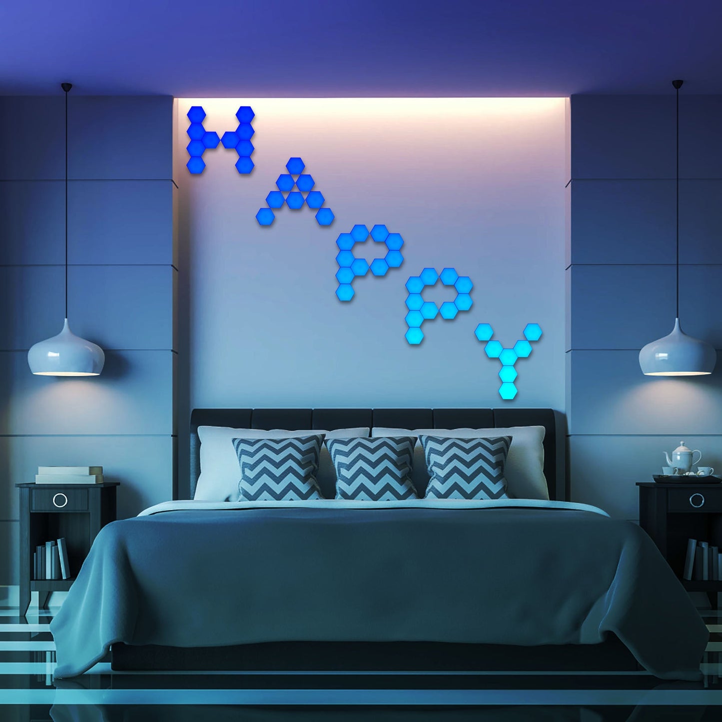 TouchGlow Modular Wall Lights – Interactive Hex LED Panels