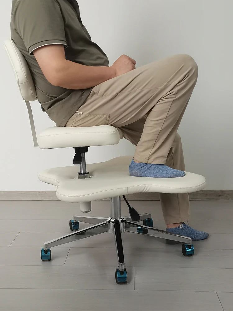 Adjustable Ergonomic Kneeling Chair – Cross-Leg Friendly with Wheels for Home & Office