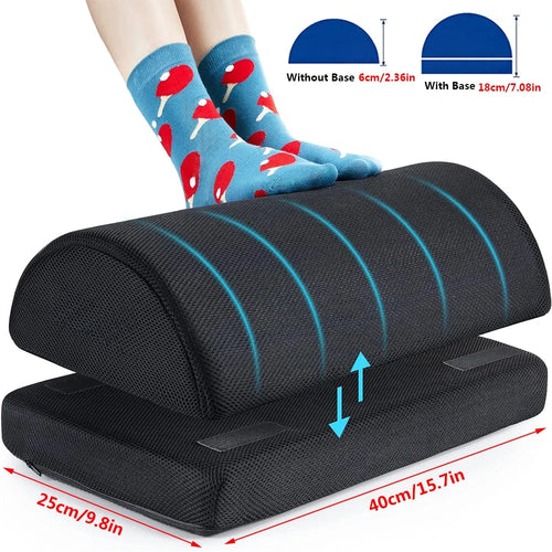 Adjustable Memory Foam Footrest – Under Desk Comfort for Work, Home & Travel