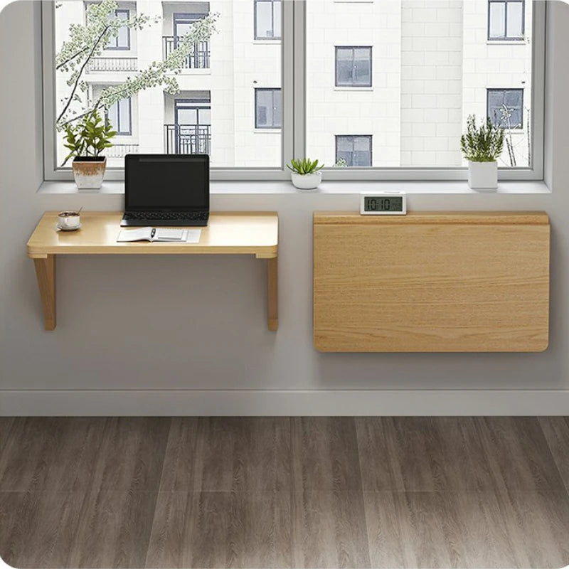 FoldAway™ Wall-Mounted Desk – Minimalist Space-Saving Workstation with Storage Shelf