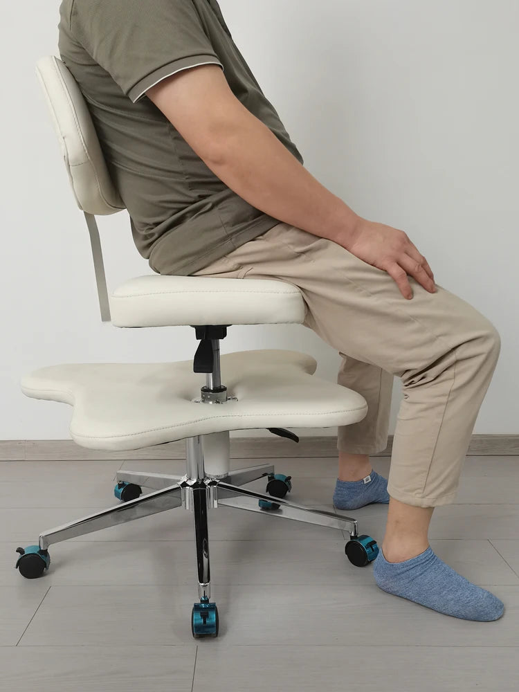 Adjustable Ergonomic Kneeling Chair – Cross-Leg Friendly with Wheels for Home & Office