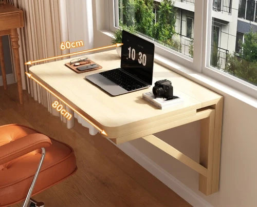 FoldAway™ Wall-Mounted Desk – Minimalist Space-Saving Workstation with Storage Shelf