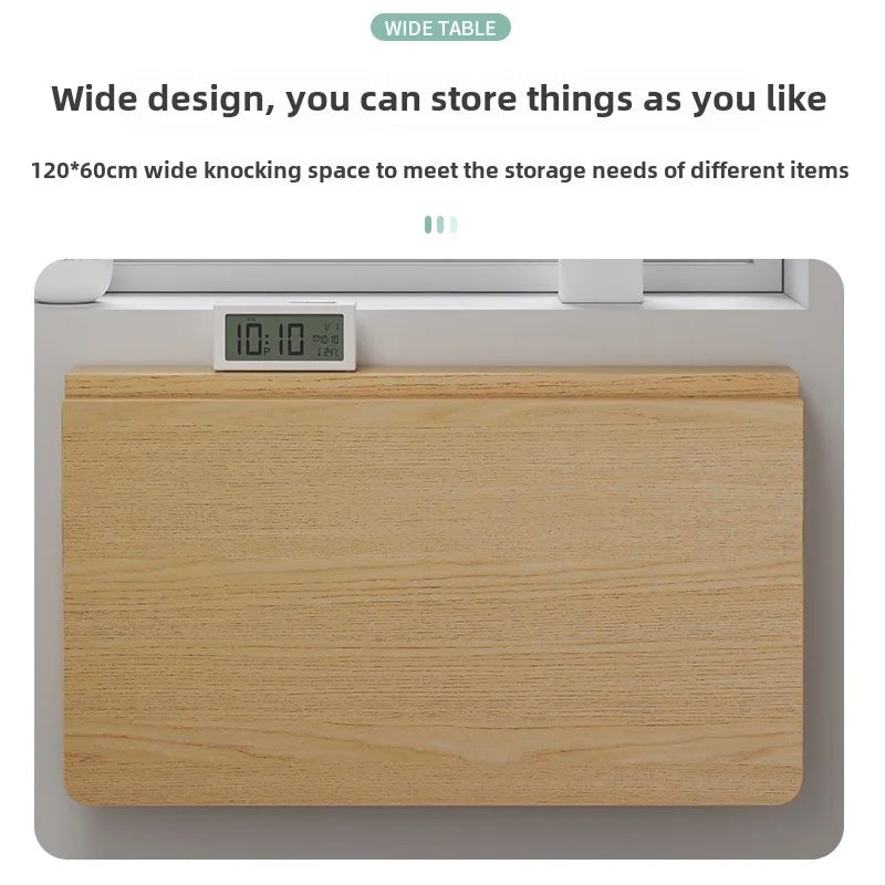 FoldAway™ Wall-Mounted Desk – Minimalist Space-Saving Workstation with Storage Shelf