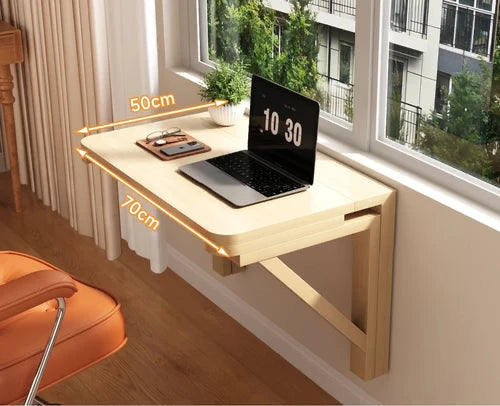FoldAway™ Wall-Mounted Desk – Minimalist Space-Saving Workstation with Storage Shelf