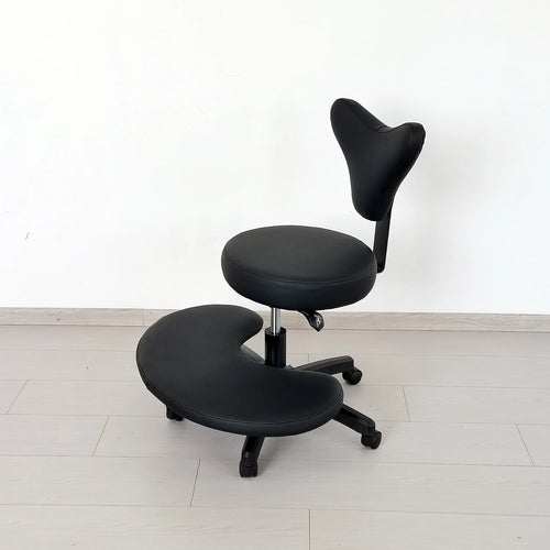 Ergonomic Cross-Legged Desk Chair with Wheels – Adjustable Seat for Home or Office