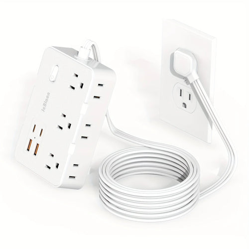 Ultra Slim Surge Protector with 6 Outlets + 4 USB Ports (2 USB-C) – 5ft Cord