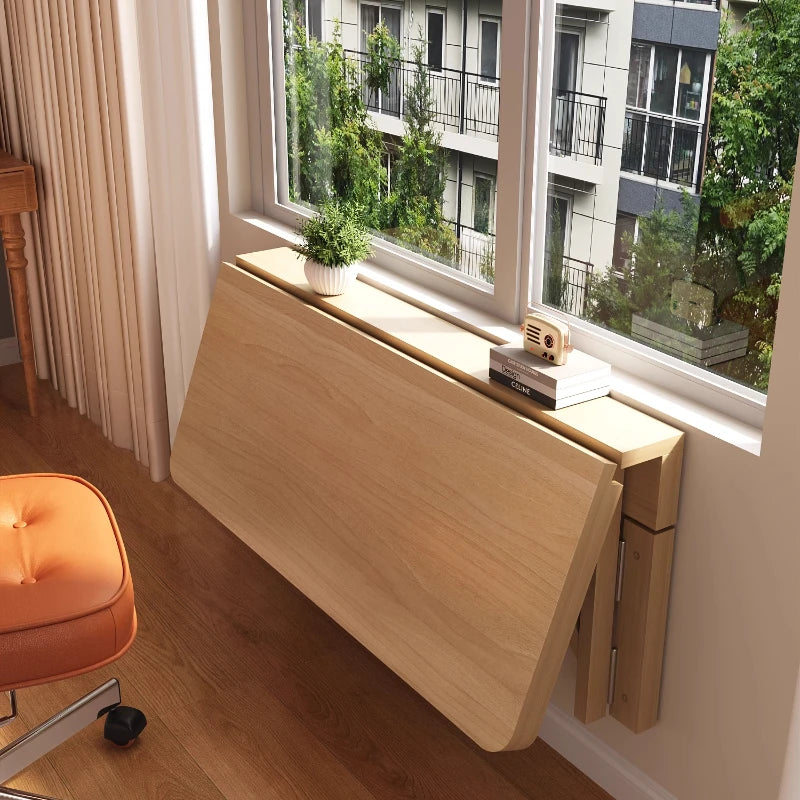 FoldAway™ Wall-Mounted Desk – Minimalist Space-Saving Workstation with Storage Shelf