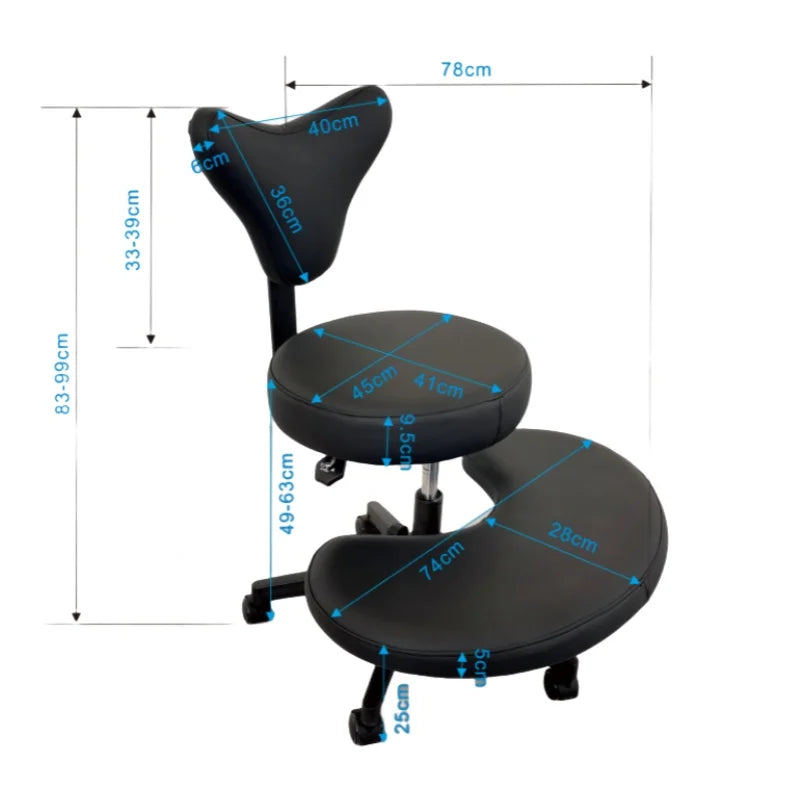 Ergonomic Cross-Legged Desk Chair with Wheels – Adjustable Seat for Home or Office