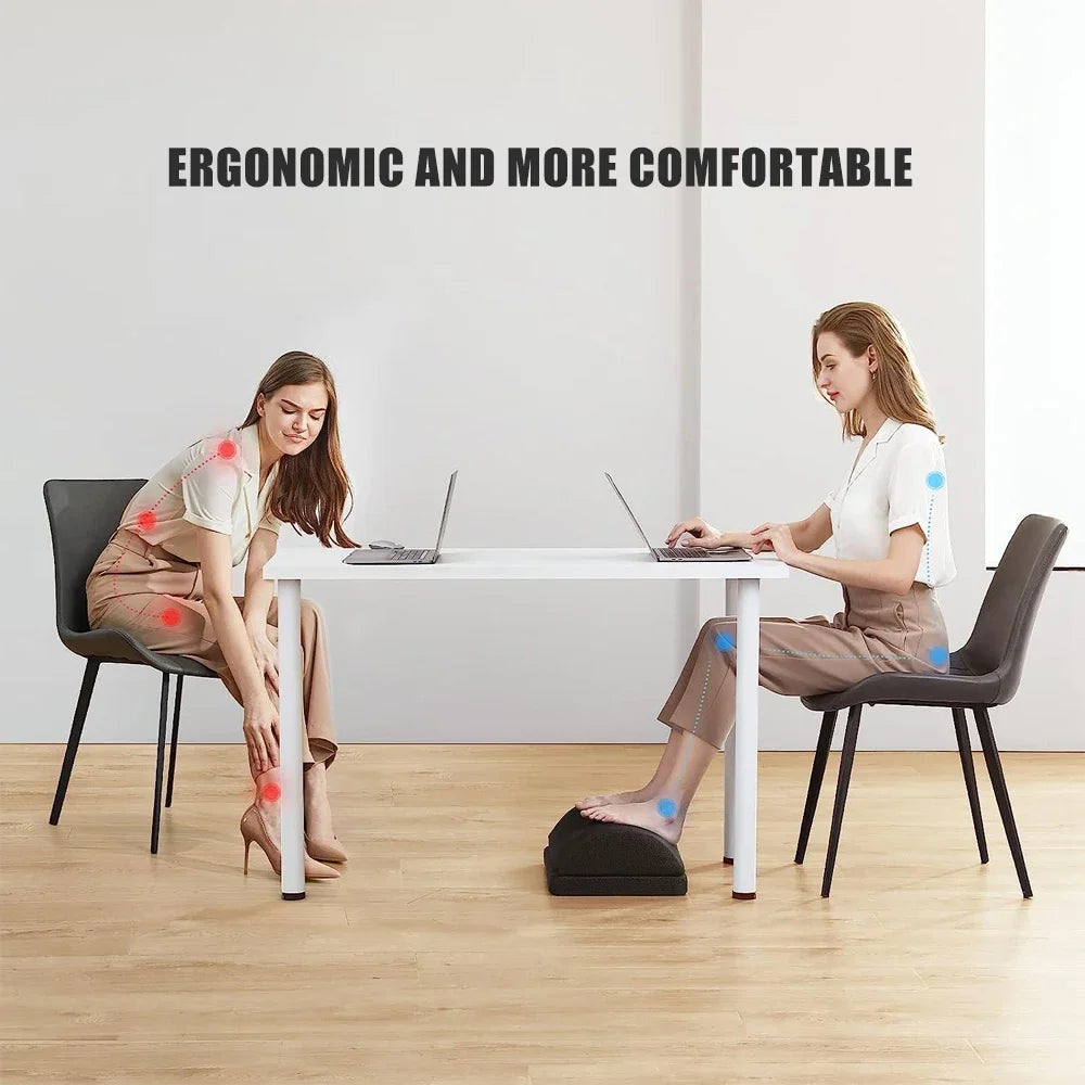 Adjustable Memory Foam Footrest – Under Desk Comfort for Work, Home & Travel