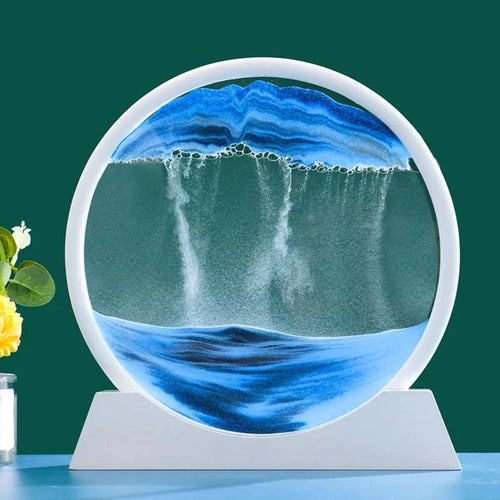 Deep Sea 3D Sand Art | Dynamic Desktop Decor with Oceanic Motion