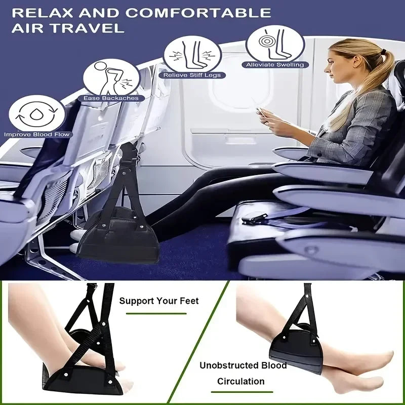 Airplane Footrest Hammock – Lightweight, Adjustable & Travel-Ready