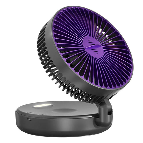 Glow-in-the-Dark Foldable USB Fan – 4-in-1 Quiet Circulator with Night Light & Charging