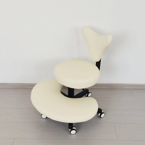 Ergonomic Cross-Legged Desk Chair with Wheels – Adjustable Seat for Home or Office