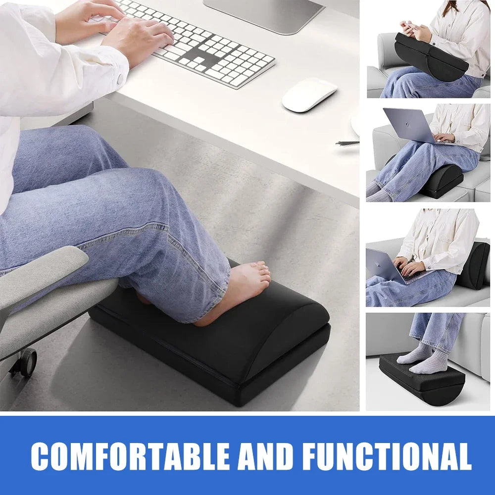 Adjustable Memory Foam Footrest – Under Desk Comfort for Work, Home & Travel