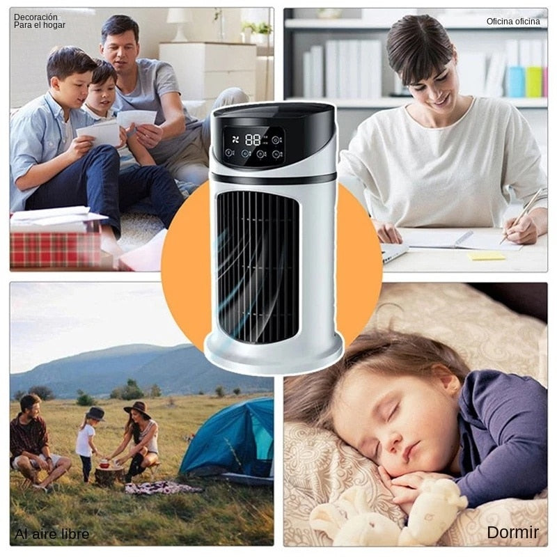 Mini Water-Cooling Desktop Fan – 3-in-1 Air Cooler, Humidifier &a Purifier
