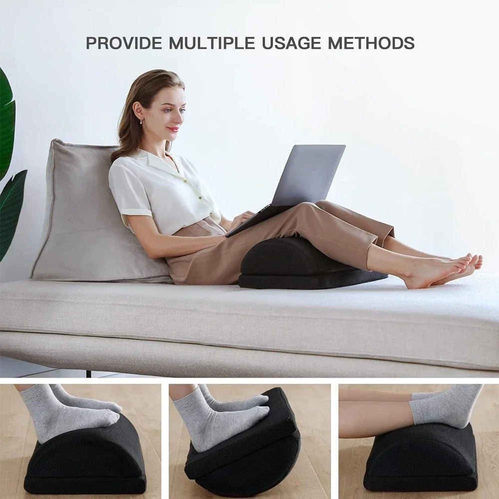 Adjustable Memory Foam Footrest – Under Desk Comfort for Work, Home & Travel