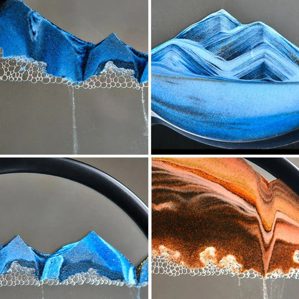 Deep Sea 3D Sand Art | Dynamic Desktop Decor with Oceanic Motion
