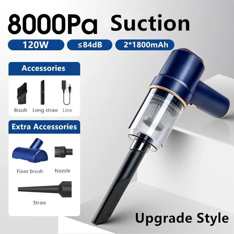 120W Wireless Desk Vacuum | High-Power Rechargeable Handheld Cleaner