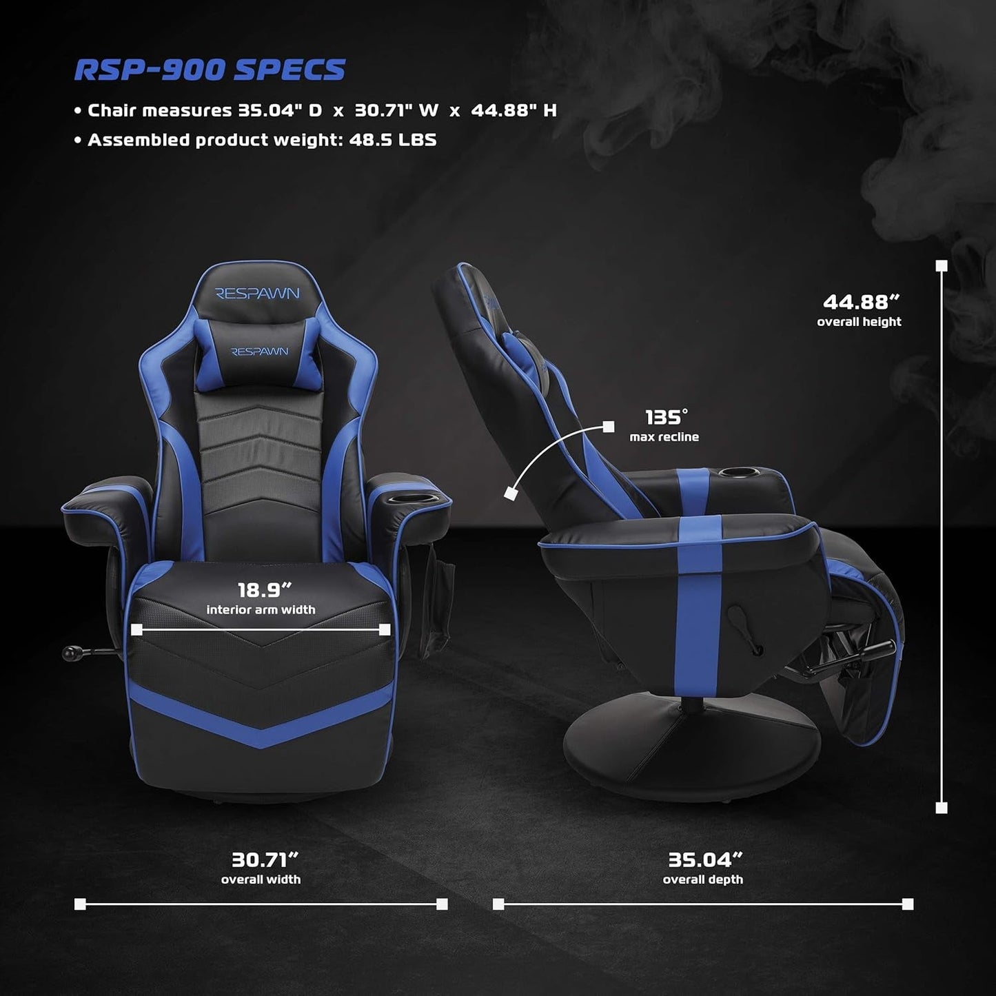 Ultimate Gaming Recliner with Cupholder, Footrest & Side Storage