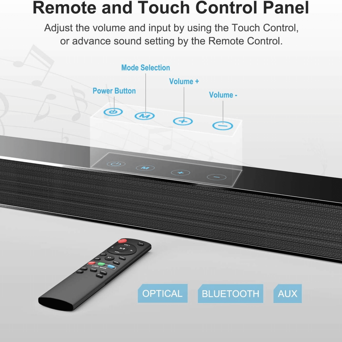 Black Mamba 25” Bluetooth Soundbar – 120W Home Theater System with Subwoofer — Norcent