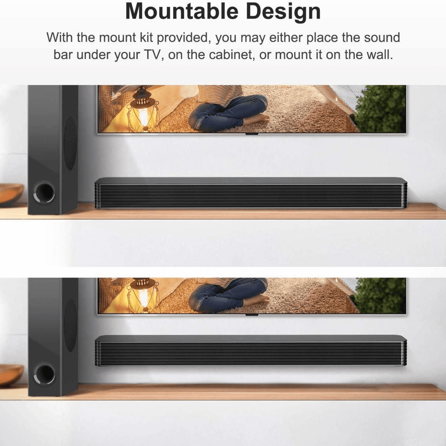 Black Mamba 25” Bluetooth Soundbar – 120W Home Theater System with Subwoofer — Norcent