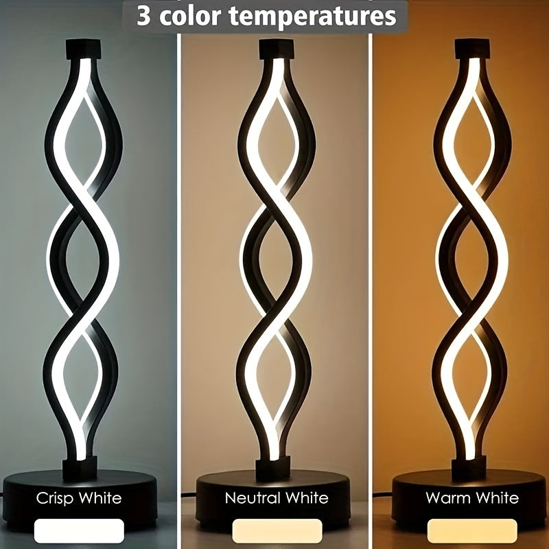 Spiral LED Desk Lamp – USB-Powered Accent Light for Mood & Ambience