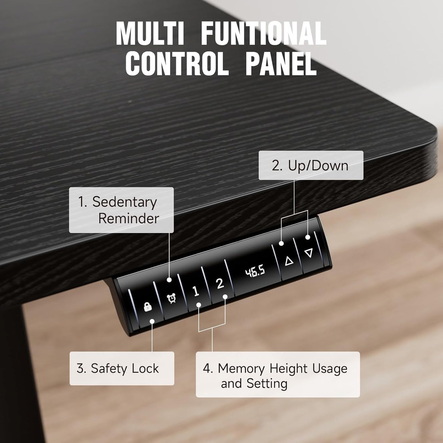 47.2” Height Adjustable Electric Standing Desk | Smooth Lift with Wood Finish