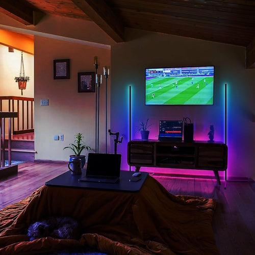 RGB LED Corner Floor Lamps – Remote Controlled, Mood-Setting Light