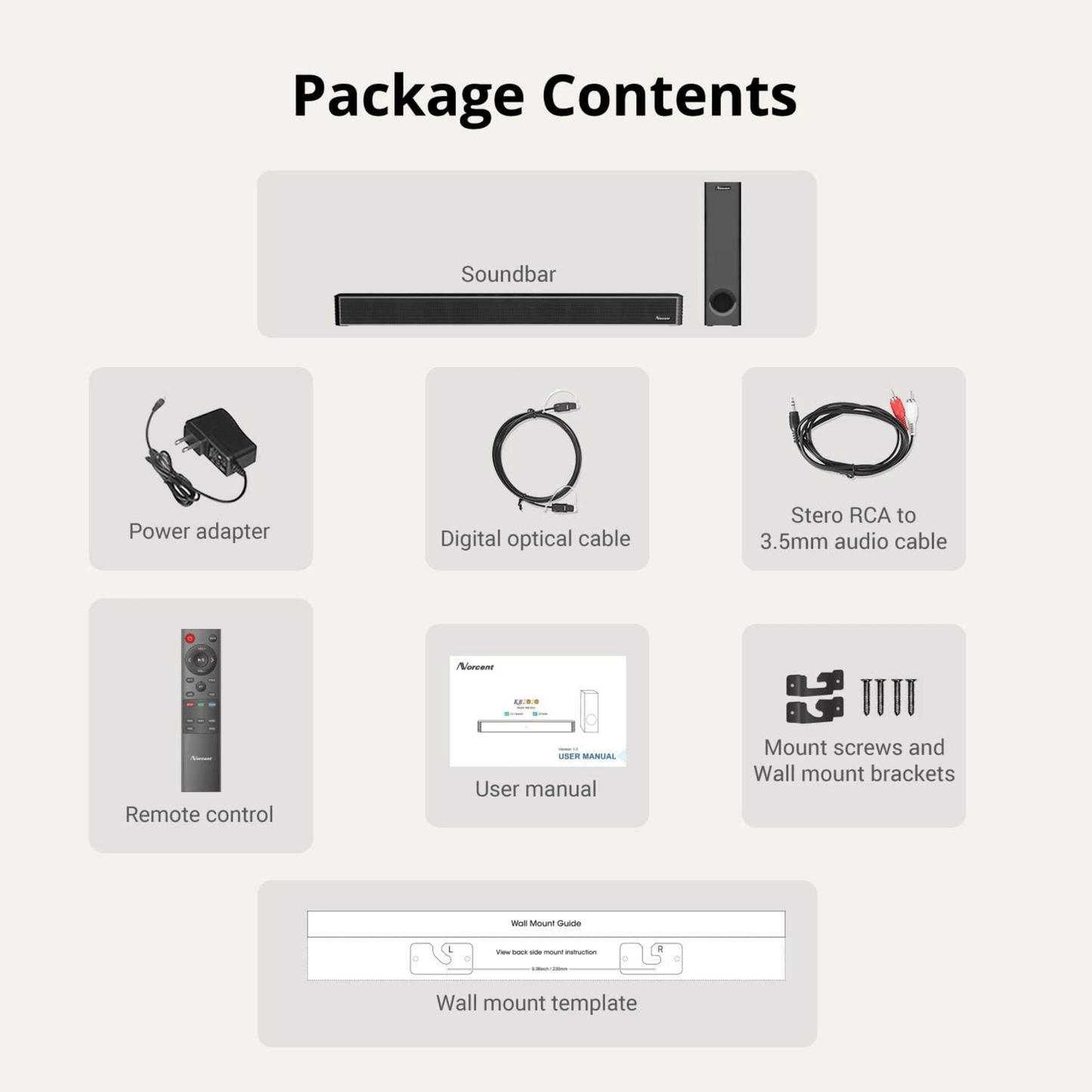 Black Mamba 25” Bluetooth Soundbar – 120W Home Theater System with Subwoofer — Norcent