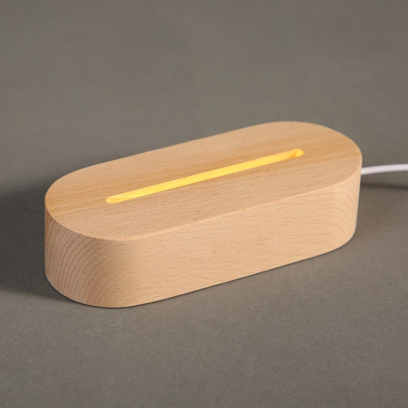 Wood Table Lamp with Acrylic Message Board | RGB Night Light + Dimmable Glow