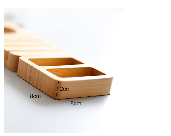 Bamboo Desktop Organizer – 6 Modular Blocks for Custom Desk Control