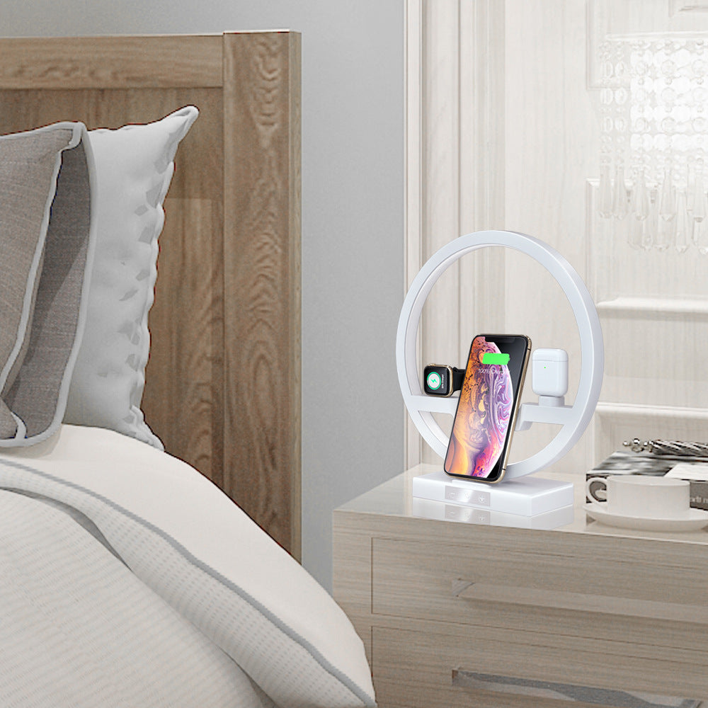 3-in-1 Wireless Charging Dock with LED Lamp – Phone, Watch & Earbuds Station