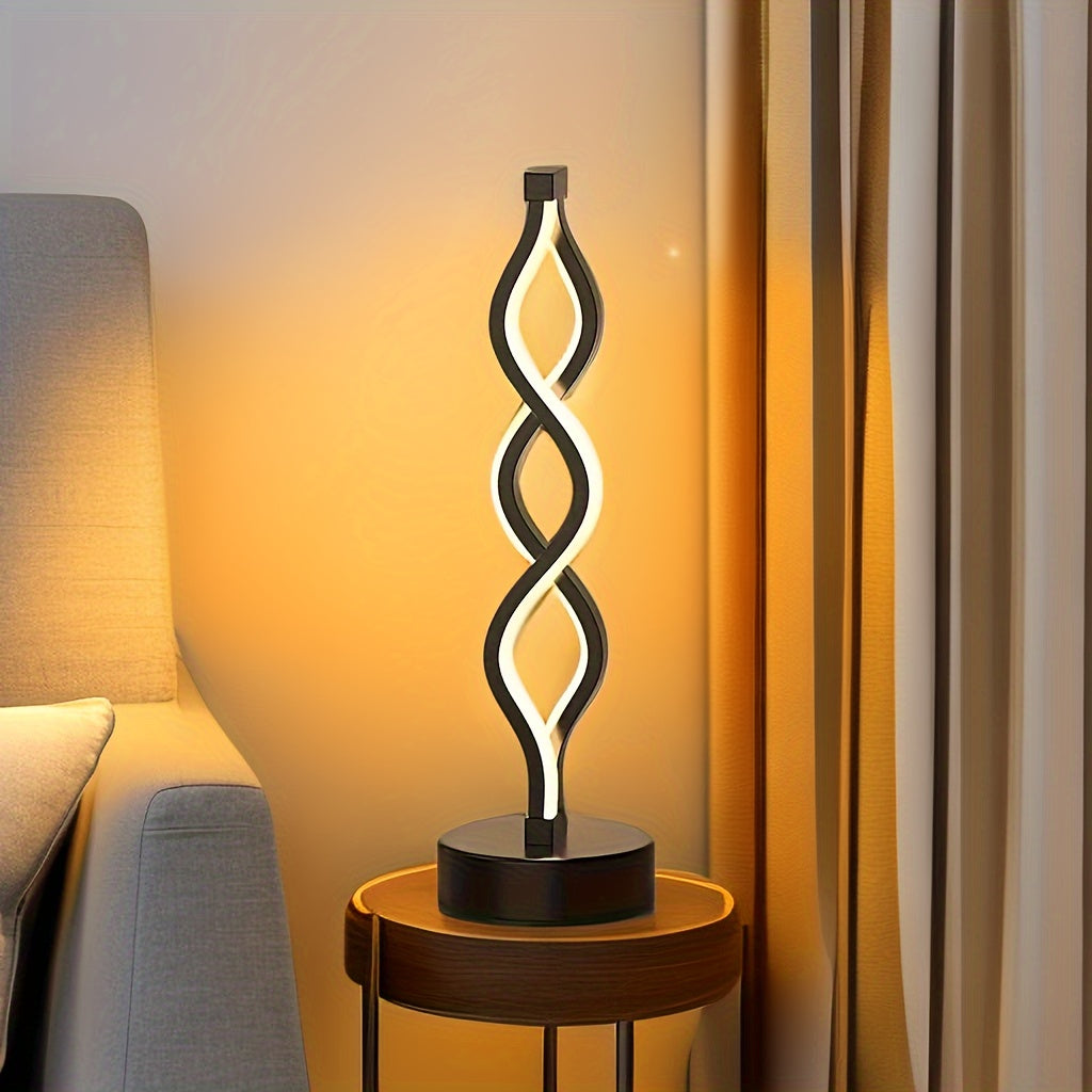 Spiral LED Desk Lamp – USB-Powered Accent Light for Mood & Ambience