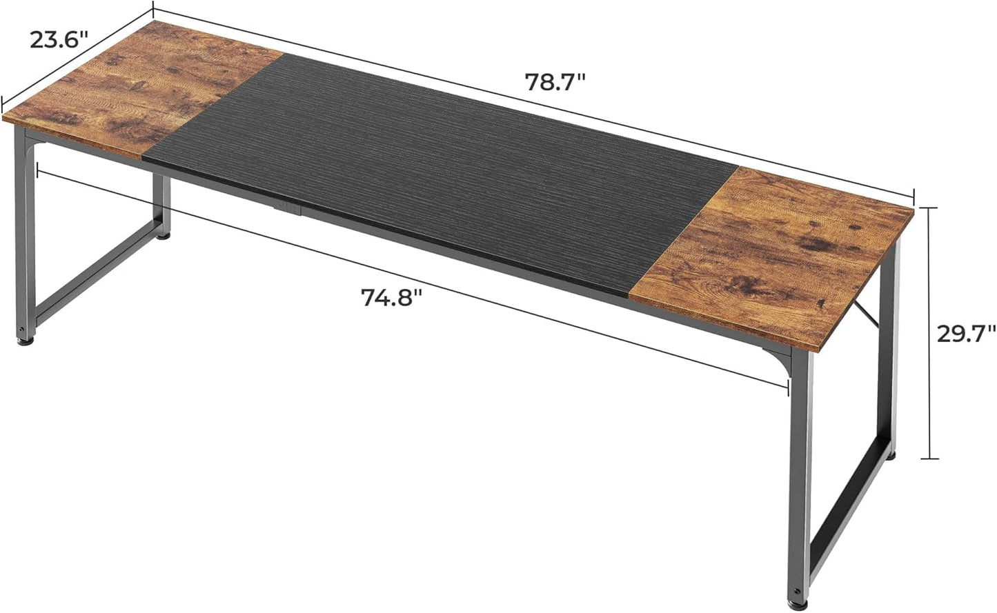 80-Inch Modern Industrial Office & Gaming Desk
