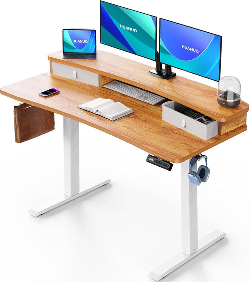48″ X 24″ Electric Standing Desk with 2 Drawers, C-Clamp Mount