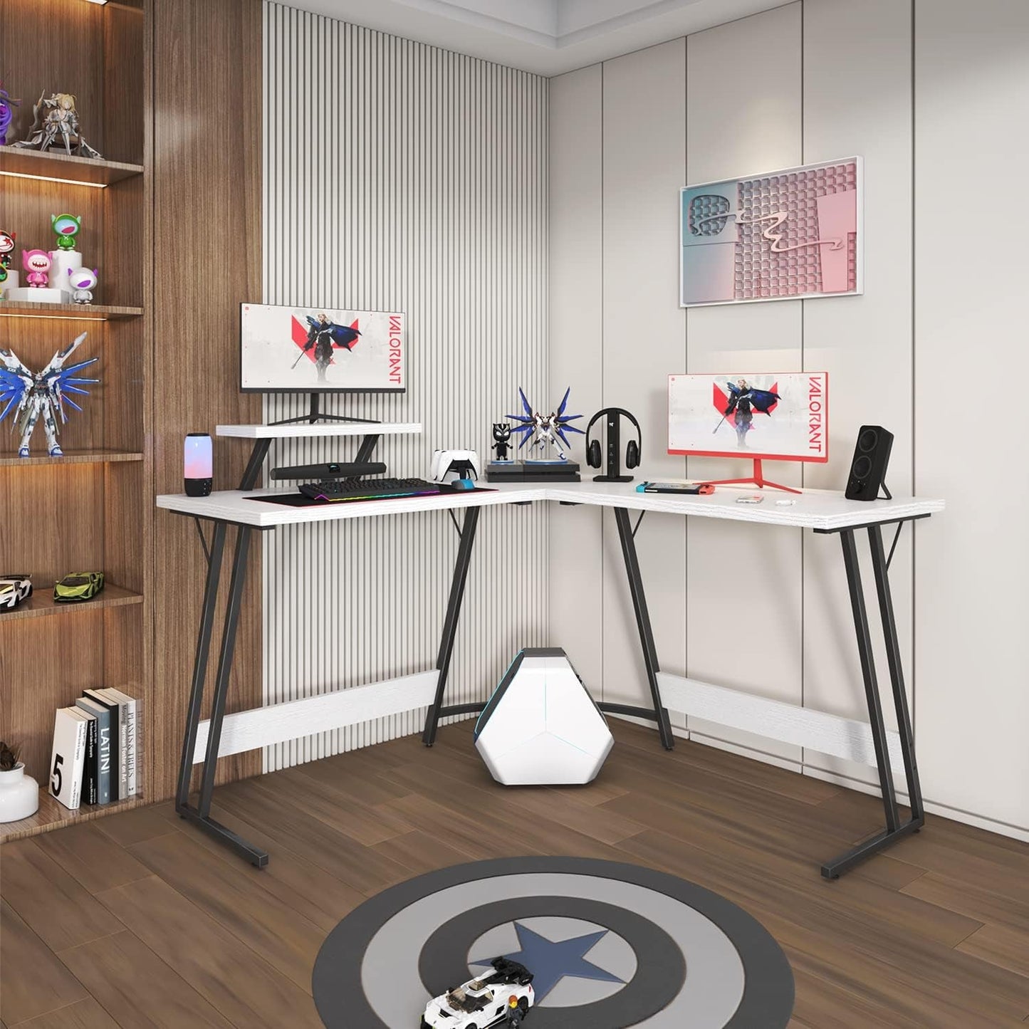 51 inch L Shaped Gaming Desk Computer Corner Desk PC Gaming Desk Table with